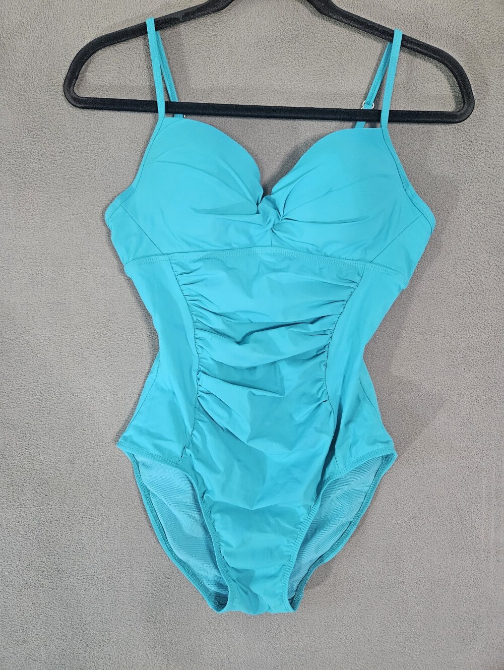 SPANX Swimsuit Medium Love Your Assets Teal Push Up One Piece Sara Blakely Ruch